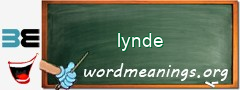 WordMeaning blackboard for lynde
